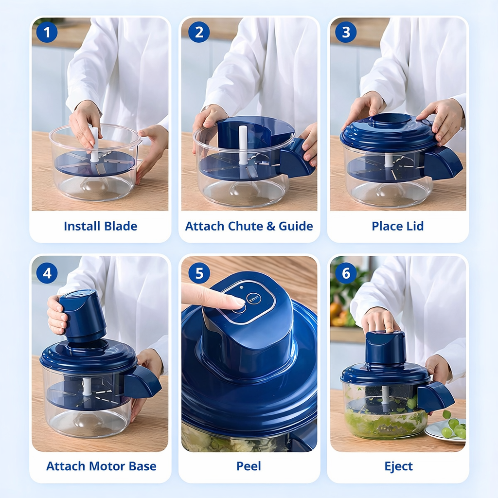 Electric Automatic Fruit & Vegetable Peeler - Rechargeable  High-Power Peeler for Potatoes, Garlic, Grapes, Tomatoes for Home, Shop & Restaurant Use